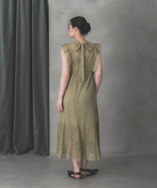 Rose of Sharon ドレス 総レースシアー肩フリルドレス : ZOZOTOWN