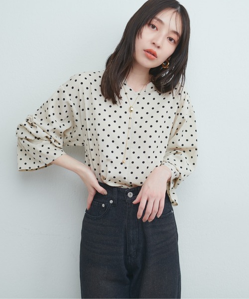 conte ナチュラル ブラウス FREE natural couture 「natural couture」 長袖ブラウス FREE ブルー