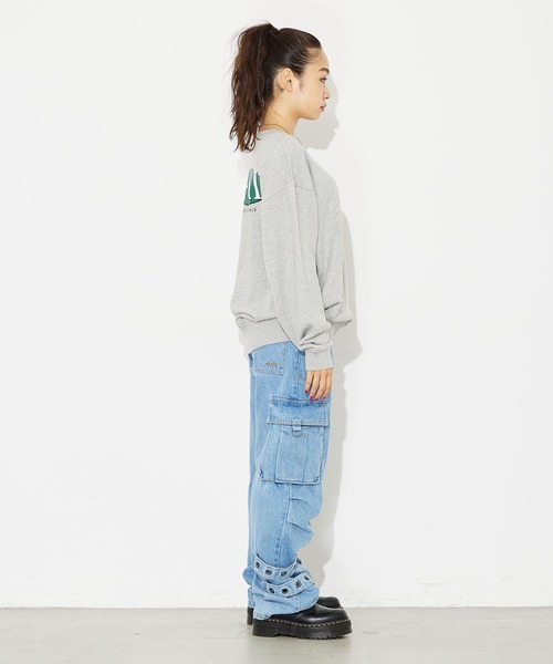 「X-girl」 スウェットカットソー MEDIUM ブラック レディース_画像7