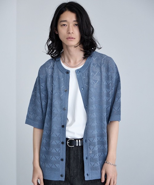 RAGEBLUE（レイジブルー） カーディガン Lace Knitting Knit Crew