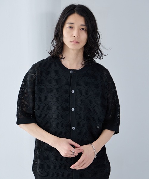 RAGEBLUE（レイジブルー） カーディガン Lace Knitting Knit Crew