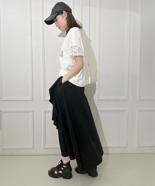 「AVIE」 ロングスカート 38 ライトグレー レディース_画像3