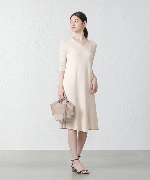 「EPOCA THE SHOP」 ニットワンピース 38 オフホワイト レディース_画像2