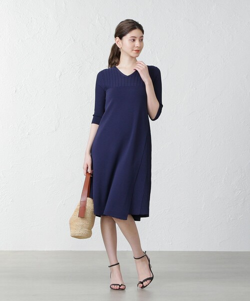 「EPOCA THE SHOP」 ニットワンピース 38 オフホワイト レディース_画像3