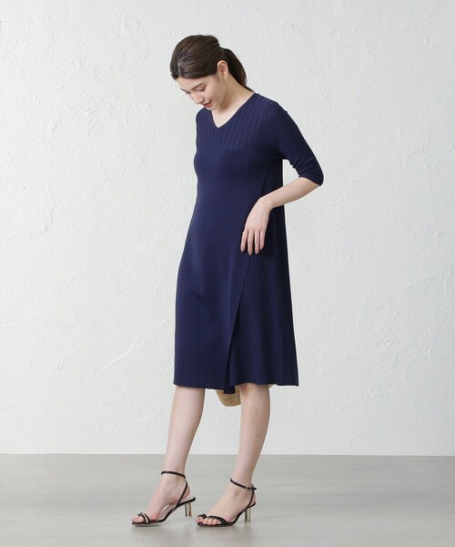 「EPOCA THE SHOP」 ニットワンピース 38 オフホワイト レディース_画像4