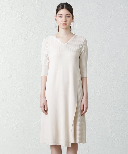 「EPOCA THE SHOP」 ニットワンピース 38 オフホワイト レディース_画像8