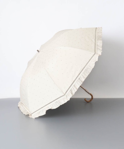 ★新品★ジルスチュアート　晴雨兼用　トップフラット　日傘　フリル　遮光　遮熱 JILL STUART（ジルスチュアート） 日傘 折りたたみ傘 折り畳み 晴雨