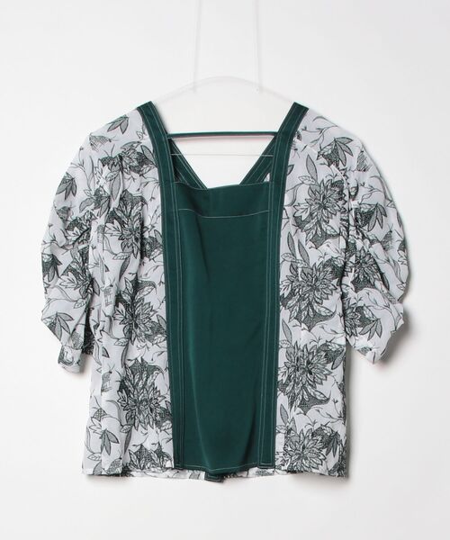 MURAL（ミューラル） 「MURRAL」 Dahlia embroidery top FREE グリーン 