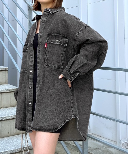 「Snap club」 長袖シャツ FREE ケミカルウォッシュ レディース_画像5