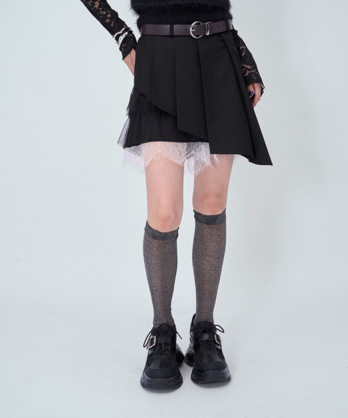 HARE（ハレ） スカート 2WAYレースプリーツミニスカート(HARE