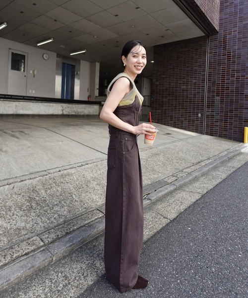 Ameri（アメリ） オールインワン BACK CROSS DENIM ROMPERS レディース