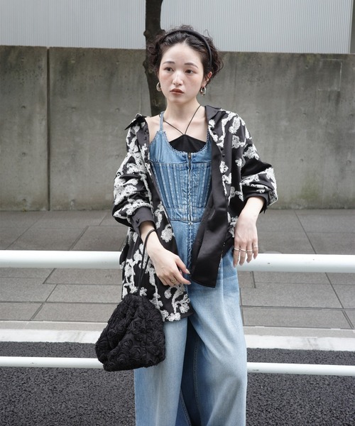 Ameri（アメリ） オールインワン BACK CROSS DENIM ROMPERS レディース 