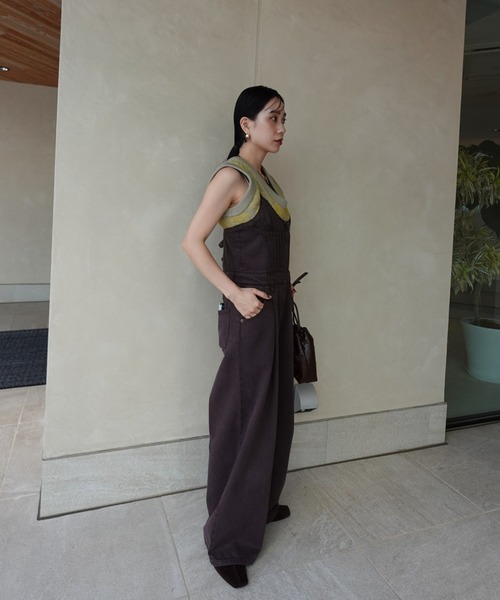 Ameri（アメリ） オールインワン BACK CROSS DENIM ROMPERS レディース