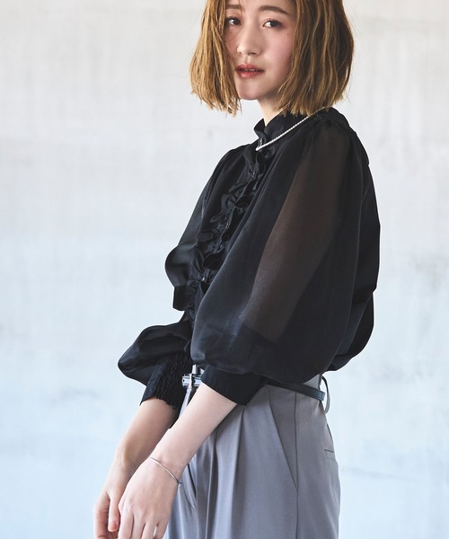 「RUIRUE BOUTIQUE」 長袖ブラウス M ダークネイビー レディース_画像7