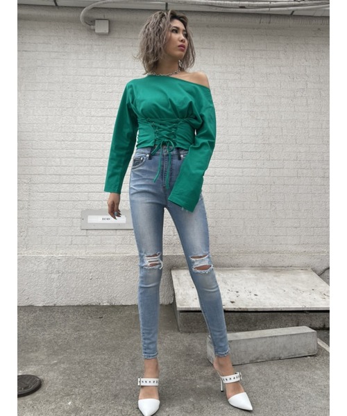 EBARRITO 売れ筋商品|||エバリート Tシャツ トップス レディース Tops Green KOBE LETTUCE シャツ トップス レディース 40代 上品 長袖