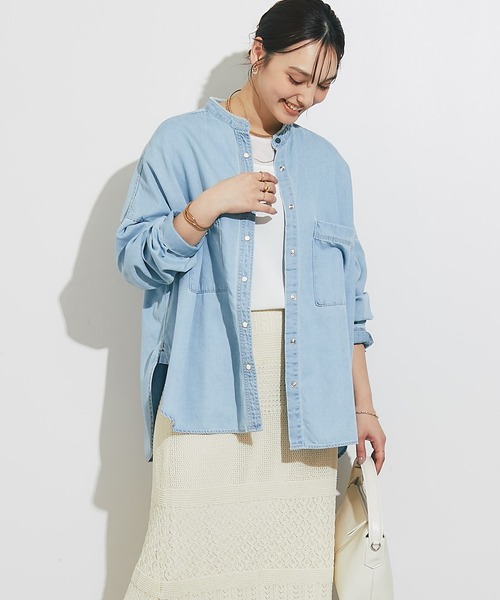 極美品 un dix cors アンディコール / デニムビッグシャツ un dix cors ブラウス シャツ デニムビックシャツ レディース