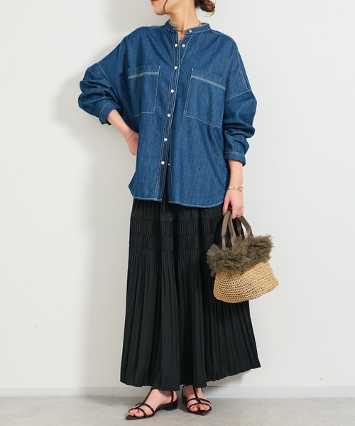 un dix cors ブラウス シャツ デニムビックシャツ レディース