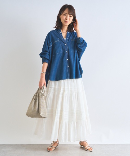 【新品タグ付き】 デニムビッグシャツ ブルー アンディコール undixcors un dix cors ブラウス シャツ デニムビックシャツ レディース