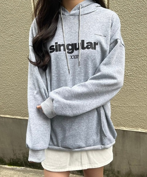 fiere（フィエール） パーカー 裏起毛センターロゴパーカー(春秋用