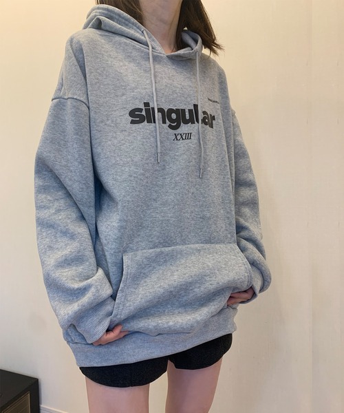 裏起毛 プルーオーバー ロゴパーカー r-4066 Heart embroidery brushed lining pullover hoodie / ハート刺繍