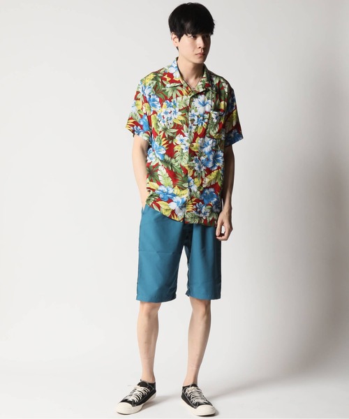 VARDE77 18ss MAKEOVER リメイク アロハシャツ 日本製 古着 80s New Editions by Campus ハイビスカス フラワー 開襟