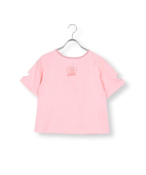 ZIDDY（ジディー） tシャツ ZIDDY/推しカラー袖ハート穴あきTシャツ