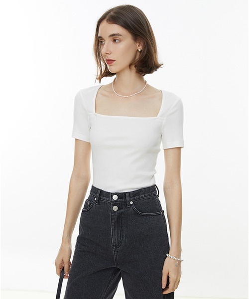 tシャツ リブ クルーネックTシャツ レディース tシャツ リブ クルーネック カットソー レディース : ZOZOTOWN