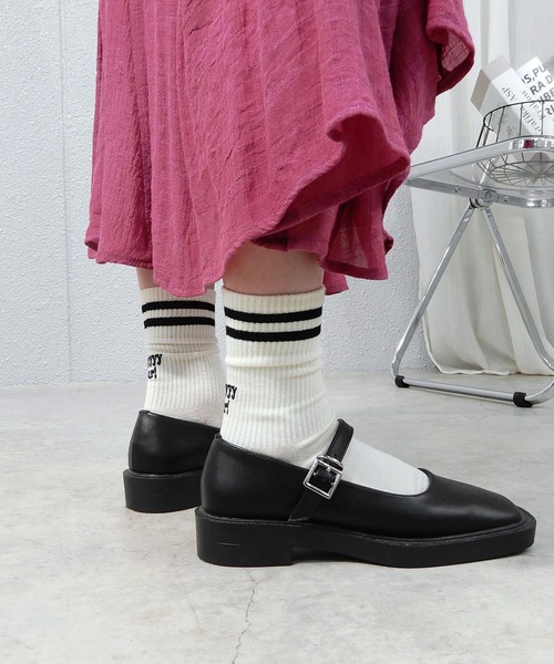 そやちゃん出品 minia 靴下 ラインロゴソックス レディース : ZOZOTOWN Yahoo!店