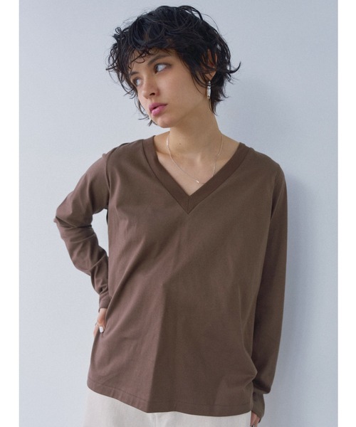 tシャツ Tシャツ レディース Basic V Neck Long Sleeve Tee/VネックロングスリーブTee｜zozo