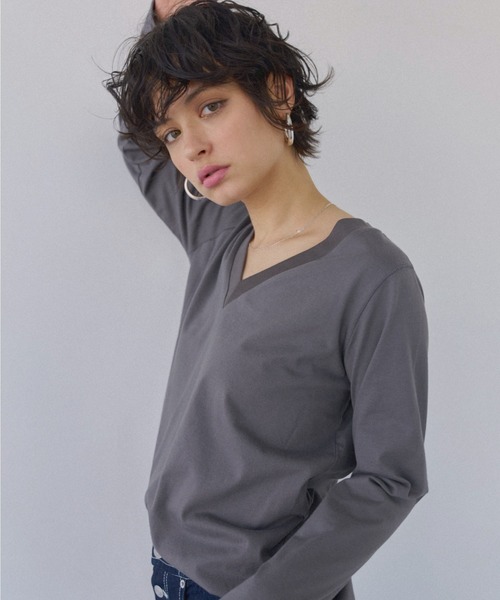 アリシアスタン ロングスリーブTシャツ ALEXIA STAM（アリシアスタン） tシャツ Basic V Neck Long Sleeve Tee