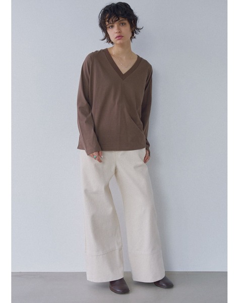 ALEXIA STAM（アリシアスタン） tシャツ Basic V Neck Long Sleeve Tee