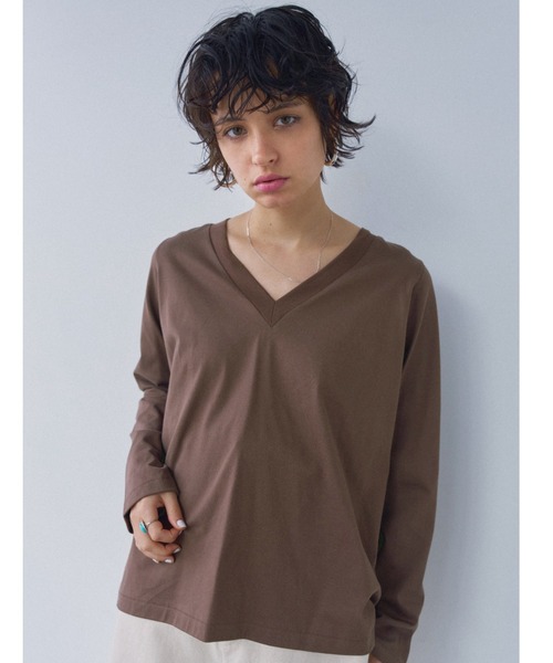 alexiastam ロングTシャツ ALEXIA STAM（アリシアスタン） tシャツ Basic V Neck Long Sleeve Tee