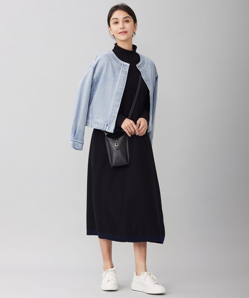 自由区 ワンピース 「洗える」セミウーステッドウールニット