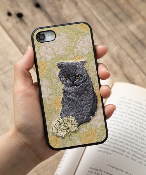 Jubilee スマホケース 立体刺繍 iPhone ウィリアムモリス柄