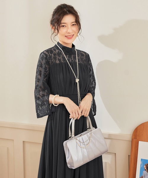 新品★リルフェテpetirobe パーティドレス　ティアードレースワンピース 総レースワンピースドレス・結婚式ワンピース・お呼ばれパーティー