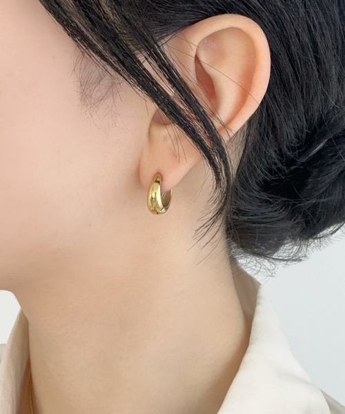 ピアス [wingbling] Ombre One Touch Ring Earring 2色展開】one touch square cz pierce | knock.jewelry