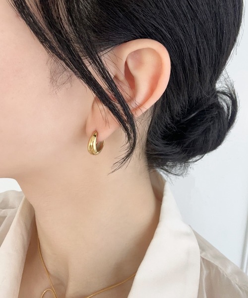 sowang ピアス 「ステンレス」ワンタッチ ドロップフープピアス