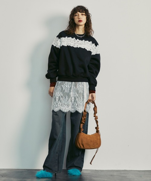 キャミソール 「 ２color 」チュールドッキングレースチュニックキャミソール ／ tulle docking lace tunic camisol 2color 】チュールドッキングレースチュニックキャミソール