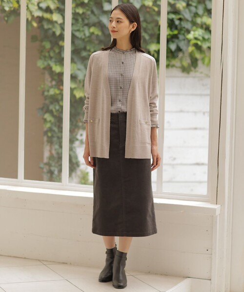 【洗える】KNIT BASIC ロングカーディガン カーディガン 「洗える」KNIT BASIC ロングカーディガン