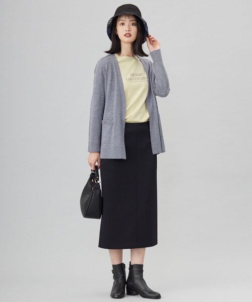 カーディガン 「洗える」KNIT BASIC ロングカーディガン