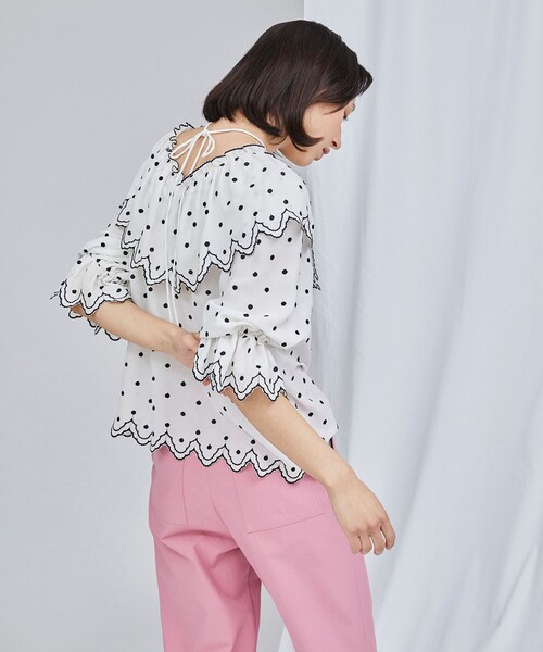 「GRACE CONTINENTAL」 半袖ブラウス 36 ホワイト レディース GRACE CONTINENTAL 「GRACE CONTINENTAL」 半袖ブラウス 36