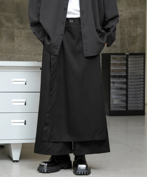 パンツ 「FVLMEN」gimmick skirt ankle pants/ギミック スカート