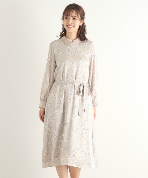 【在庫限り】 LAURA ASHLEY ワンピース 「襟取り外し可／3colors／同柄 ワンピース