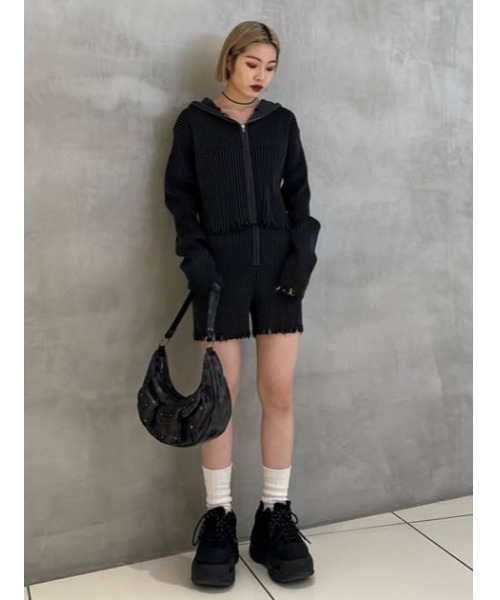 SLY パーカー CRUSH KNIT HOODIE クラッシュ ニット フーディ