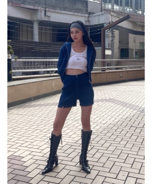 SLY パーカー CRUSH KNIT HOODIE クラッシュ ニット フーディ
