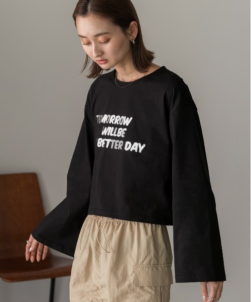 ad thie tシャツ 箔アソートプリント ショート丈ロングTシャツ
