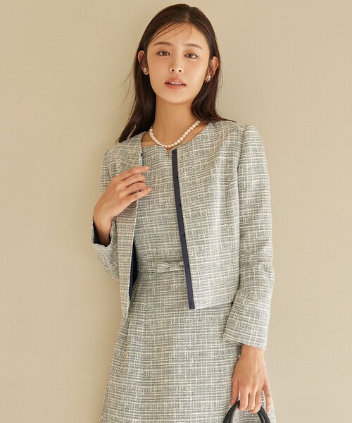 新品TOCCA ノーカラージャケット サイズ0 TOCCA ジャケット ノーカラージャケット FIRST SPRINGS