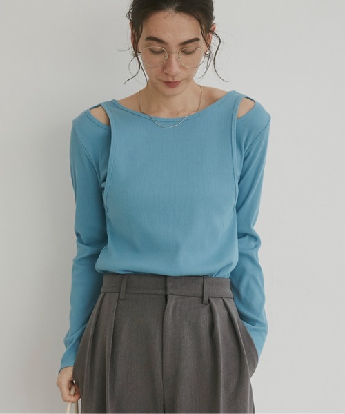 ANGIE tシャツ レイヤードカットトップス レディース : ZOZOTOWN Yahoo