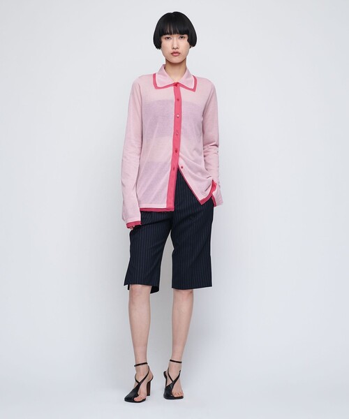 AEWEN MATOPH シフォン コンビ ポロ カーディガン UNITED ARROWS｜<AEWEN MATOPH>シフォンコンビ ポロ
