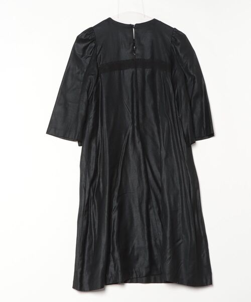 タグ付き新品 ADIEU TRISTESSE ダークブルー ワンピース 38 麻 conges payes ADIEU TRISTESSE ワンピース タックスリーブ